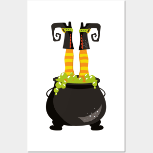 Halloween, Witch Cauldron, Witch Legs, Potion Posters and Art